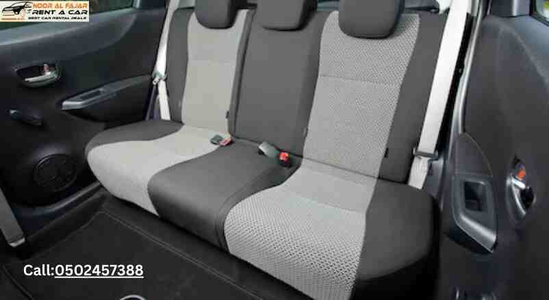 Toyota Yaris 2023 interior seat view available for Dubai car rental