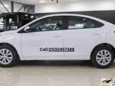 Side view of Hyundai Accent 2022 rent a car in Dubai